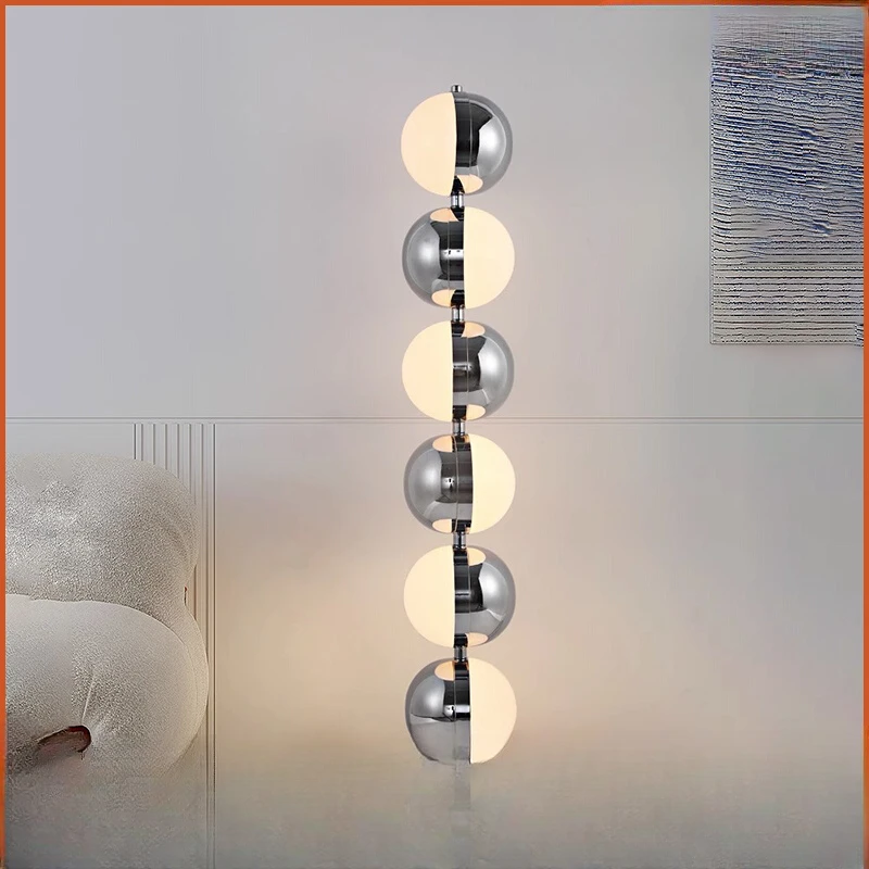 Space Bauhaus Retro Designer Ball Floor Lamp Living Room Sofa Decoration Model Room Stainless Steel Atmosphere Lamp