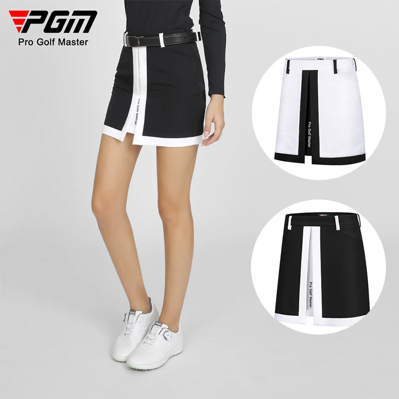 PGM Women Golf Short Skirt Lady Anti-empty A-lined Culottes Breathable Split Skirt Patchwork Leisure Apparel with Pocket Fashion