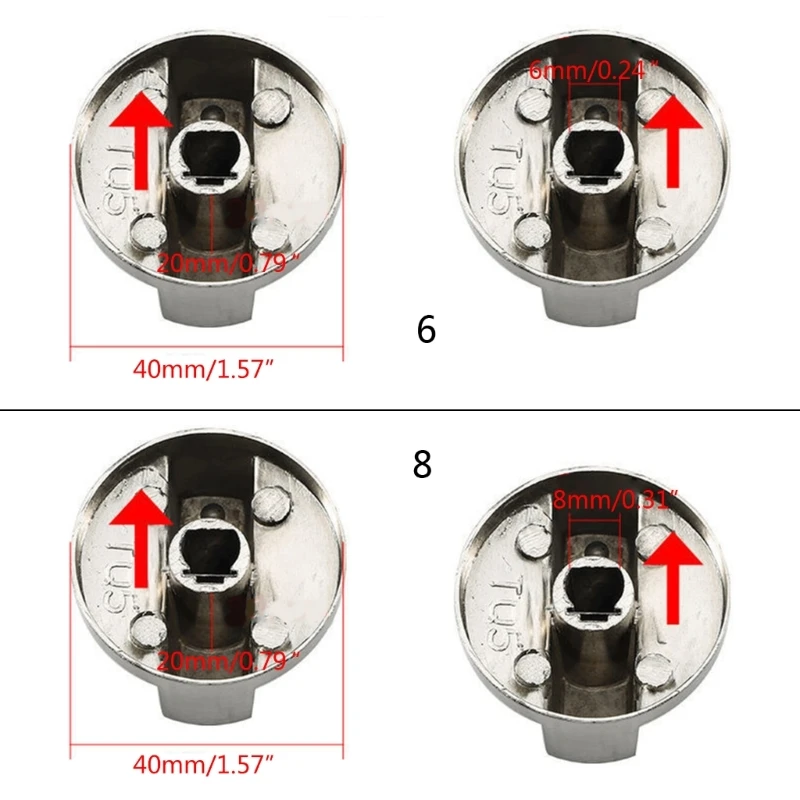 Gas Stove Control Knob Adaptors Oven Rotary Switches Burners Replacement 4Pcs