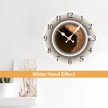 10" DIY Coffee Bean & Cup Wall Clock – Silent Modern Round Clock 1