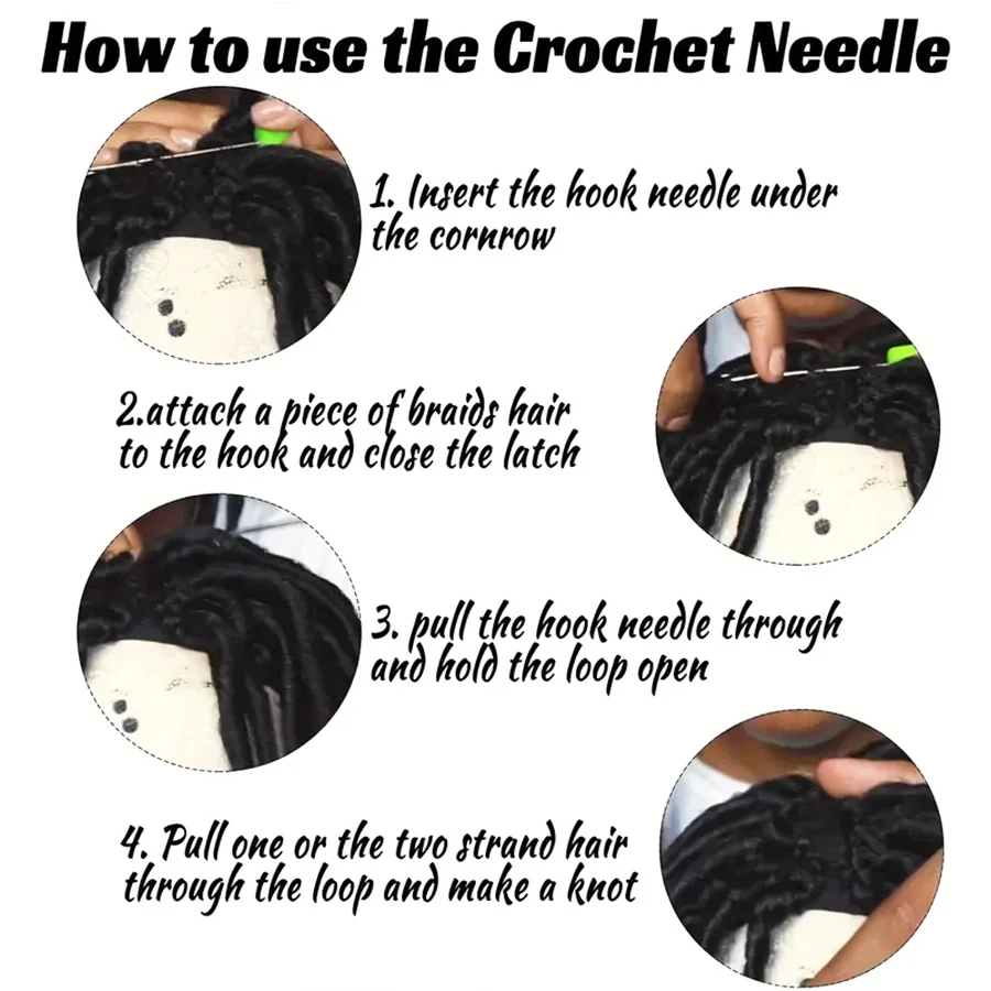 Breathable braided crochet hair braid wig cap for stable synthetic wigs (black) easy to sew braided wig cap with crochet hooks