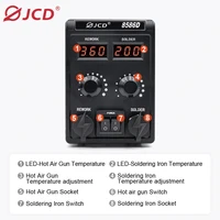 JCD 8586D Soldering station 2-in-1 Hot Air Gun Soldering Iron Adjustable Temperature LED Electronic BGA IC Welding Repair Tool 2