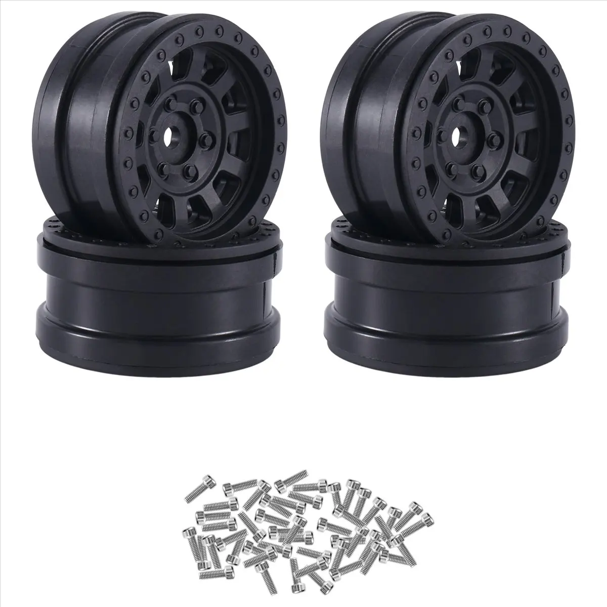 Y61A 신형 4개 플라스틱 비드락 1.9 휠 허브 휠 림 1/10 RC 크롤러 자동차 SCX10 Wraith RR10 Capra RBX10 TRX4,3용