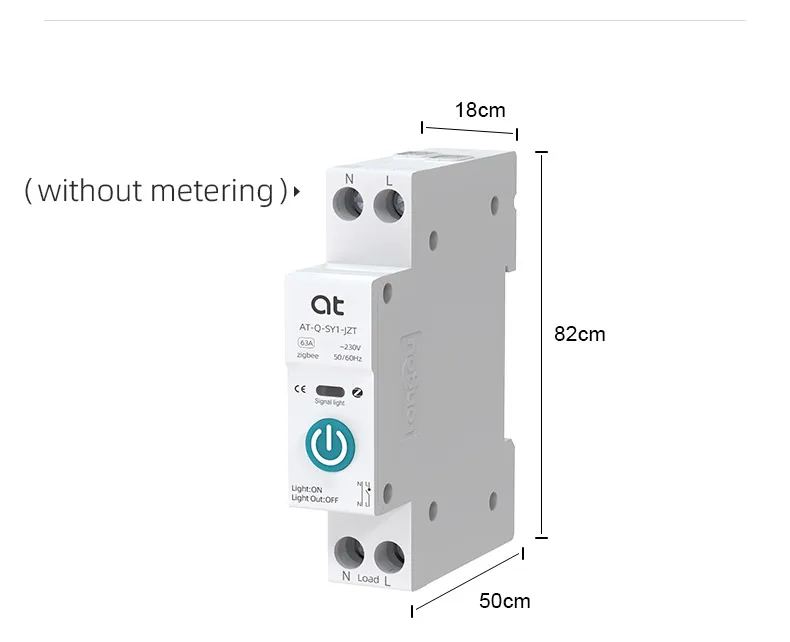 at SY1 ZigBee 10A Smart Circuit Breaker 1P DIN Rail White No metering