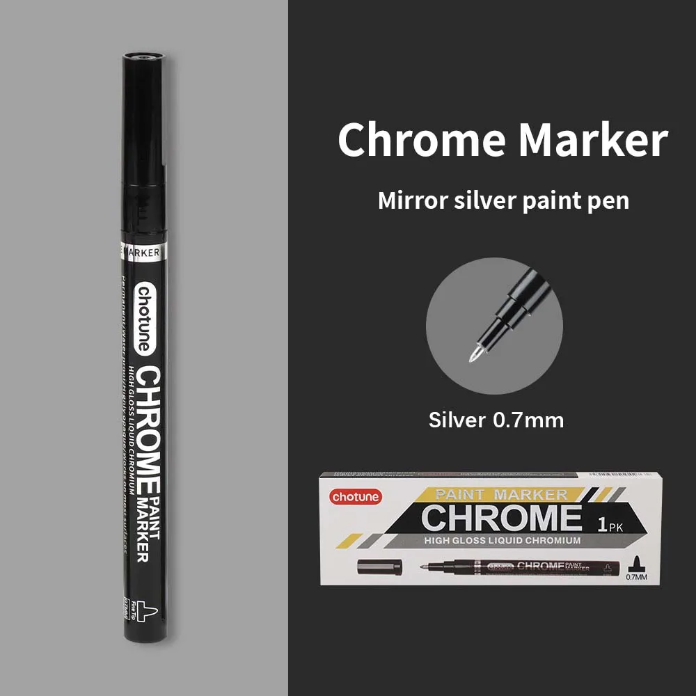 Liquid Reflective Chrome Mirror Marker Pen DIY Paint Mirror Chrome Metallic Craftwork Pen Gold Silver Copper Student Art Supplie