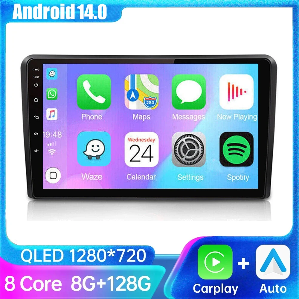 

Автомобильный радиоприемник Carplay, 2DIN, Android 14, GPS для AUDI A3 8P S3 2003-2012 RS3, Спортивная навигация, мультимедиа, SWC, FM, RDS