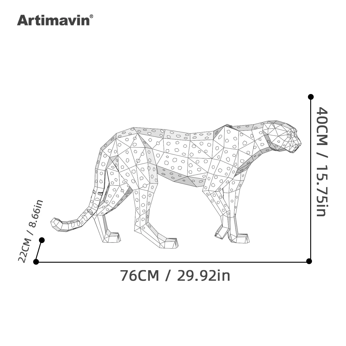 Cheetah Paper Art Paper Cutting Origami Three-dimensional Home Living Room Porch Bedroom Desktop Decoration Fun Puzzle Handmade