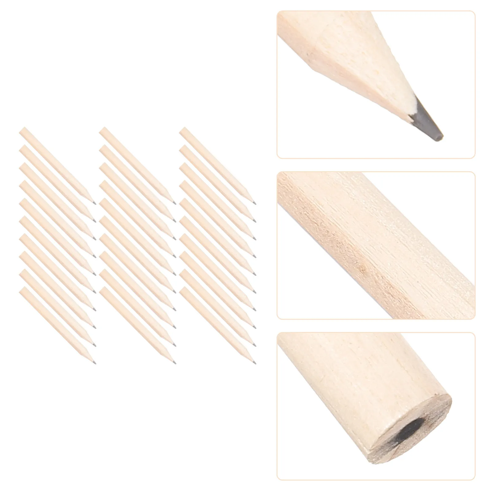 50Pcs 미니 짧은 나무 연필 예술가 교사를 위한 인체공학적 그립 휴대용 경량 소형 연필 학교용 대량