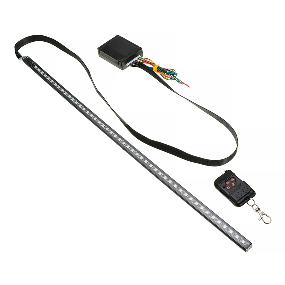 22inch 48LED RGB Car Scanner Knight Rider Strobe Flash Light Strip+Remote