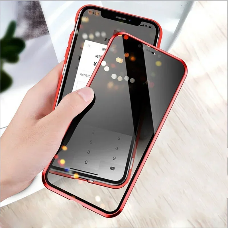 Funda Imán Carga Magnética Funda De Iphone Personalizada Frontal Trasera 360 Magnética Adsorción Metal Vidrio Funda Para Protector Iphone Magnetico