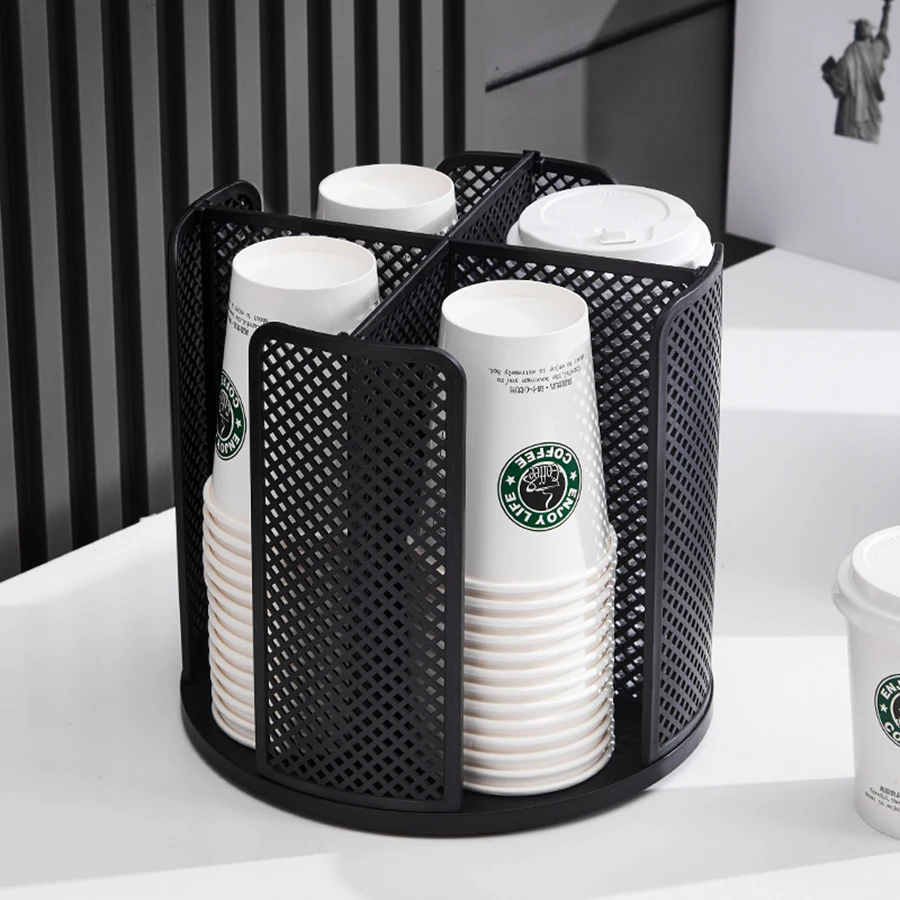 Rotating Desktop Plastic Cup Organizer
