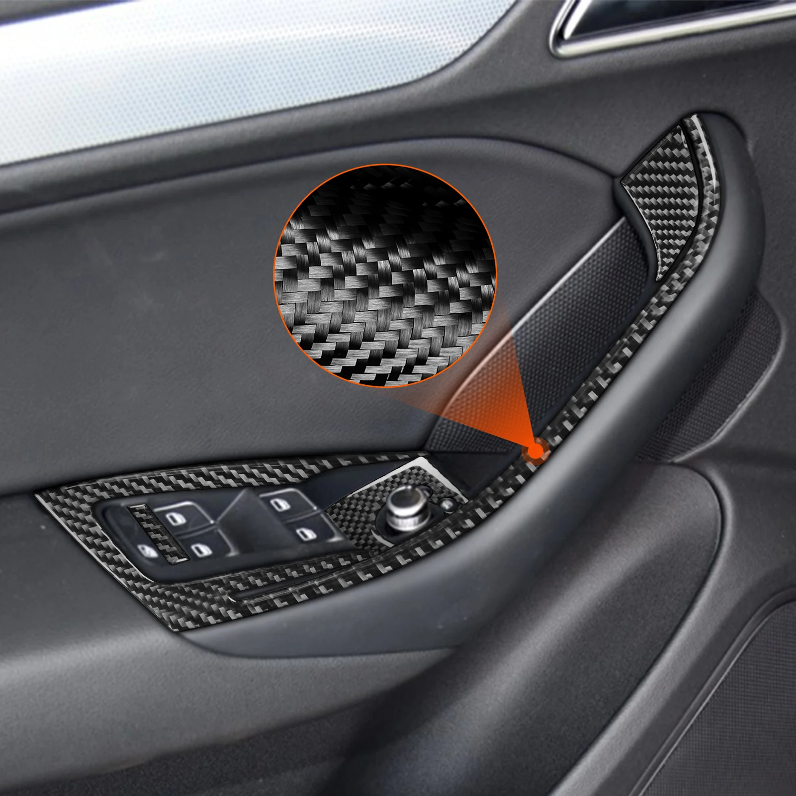 Per Audi Q3 2015 2016 2017 2018 adesivo interno in fibra di carbonio cruscotto Console centrale cambio pannello Styling accessori auto