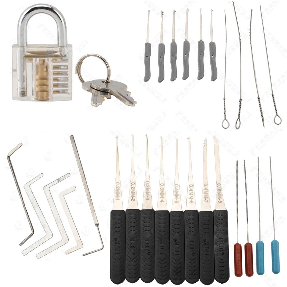 Locksmith Supplies Hand Tools Lock Pick Set Row Tension Wrench Tool Broken Key Auto Extractor Remove Hook Hardware