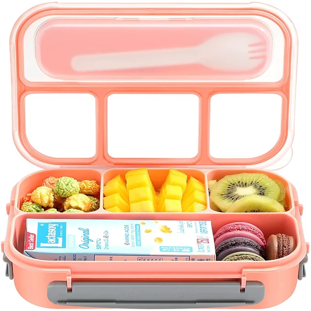 Fiambrera con 3 compartimentos, Fiambreras para ensaladas Adultos / Niños,  Fiambreras Bento a prueba de fugas, Apto para microondas, Sin Bpa