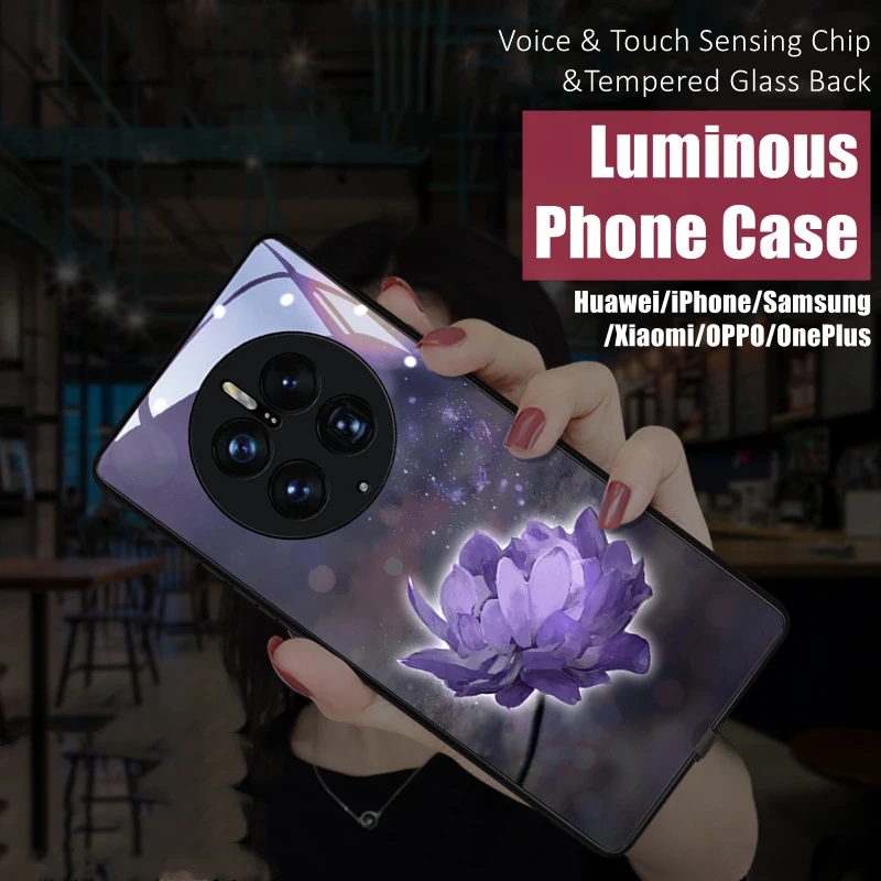 

Lotus Flower LED Light Glowing Case for Huawei P30 P40 P50 P60 Mate 60 40 50 Nova7 8 9 Xiaomi 11 12 13 Pro Plus Lite Ultra