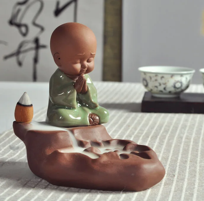 

Чудесное Искусство # TOP ART OFFICE home Буддизм Будда Чан дао маленький монах обратный поток благовония Ge Yao печной Фарфор Керамика