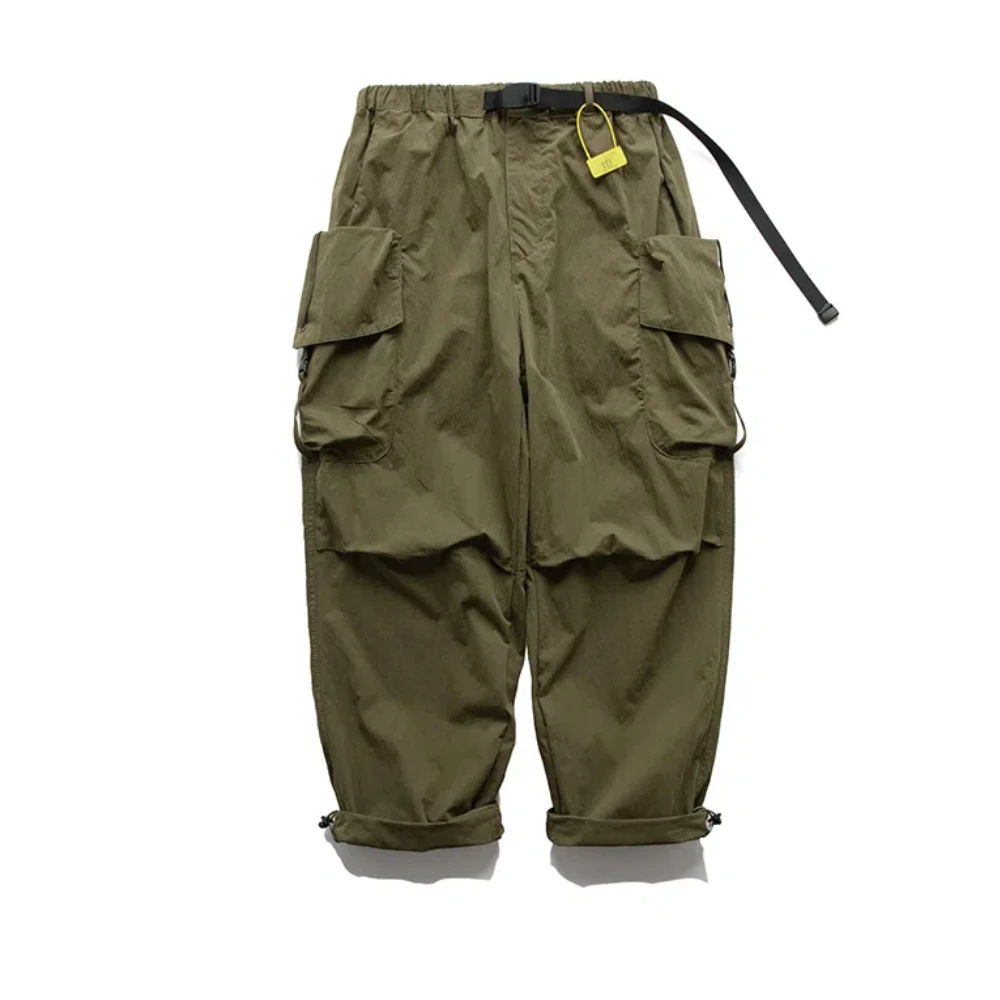 Mountain outdoor functional wind overalls men's multi-pocket wide leg loose casual pants