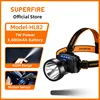 NEW SUPERFIRE HL82 Super Bright Headlamp USB-C Rechargeable Headlight High Power Head Flashlight 18650 Battery Camping Lantern