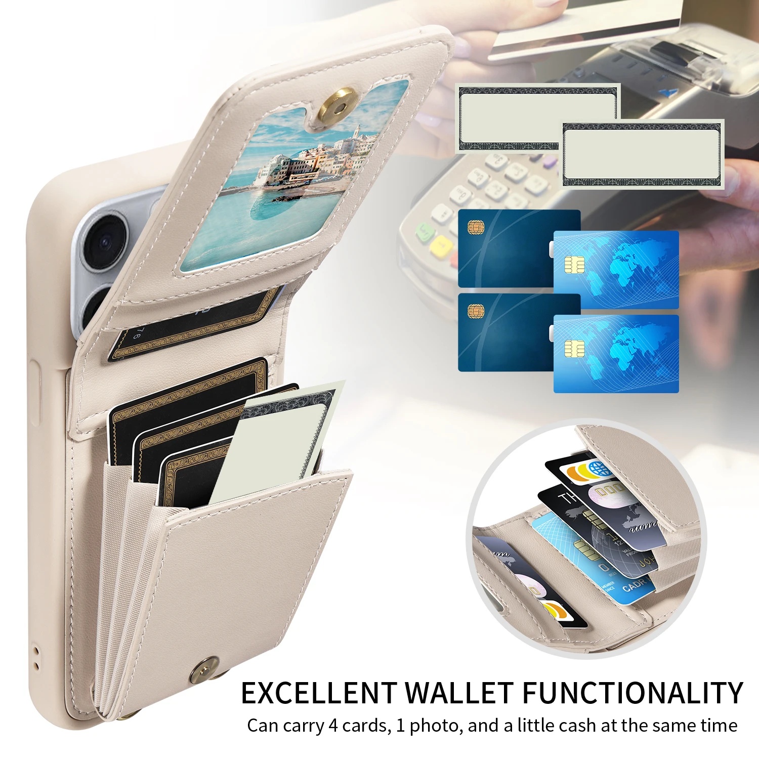 Sleek Crossbody Phone Case with Wallet Card Holder Cover