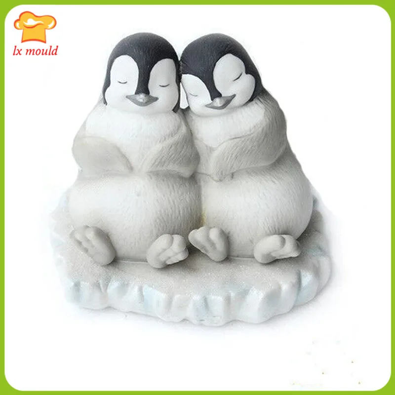 

LXYY New Wedding Candle Silicone Mould 3D Penguin Silicone Molds Soap Resin Gypsum