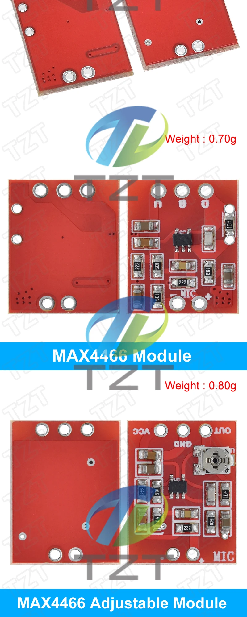 1/2/5PCS MAX4466 Elektret-mikrofon Verstärker Bord TZT Einstellbare Verstärkung Pickup Vorverstärker Preamp für arduino – Detail 5