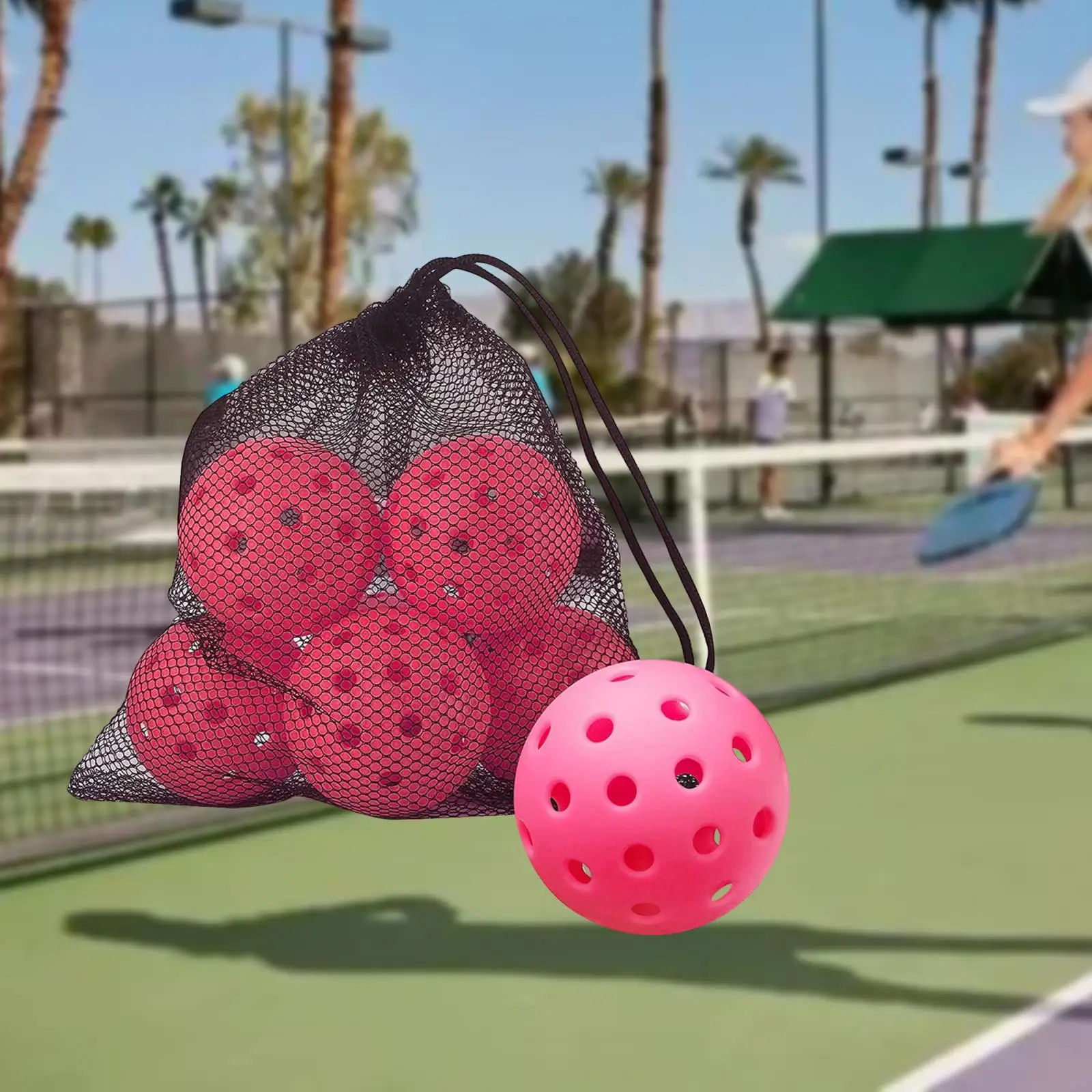 6 Pieces Pickleball Balls 40 Holes Pickleballs Hollow Pickleball Practice Balls for Outdoor Game Indoor Beginner