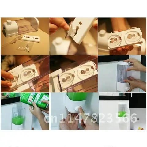 New Portable Kitchen Bathroom Hotel Soap Dispenser Wall Mount Suction Cup Shampoo Shower Dispenser Single Lotion Soap Dispenser