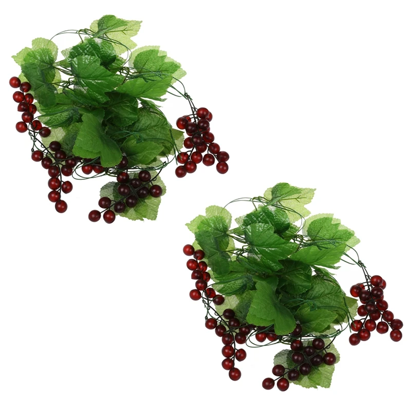 

4X Artificial Grape Vine Garland Fruit For Home Garden Decoration