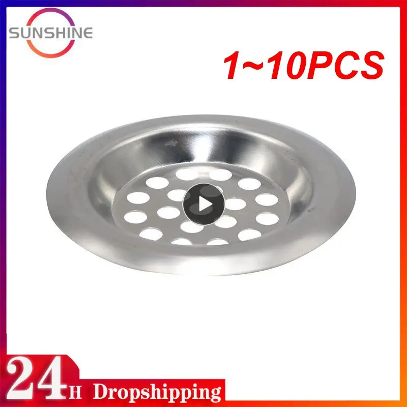 

1~10PCS 60/75mm In Diameter Stainless Steel Hair Filter Circle Vent Grille Cover Sink Strainer Stopper Mesh Sink Drain Colanders