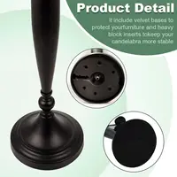 Metal Candle Holder 5 Arm Pure Black Candelabra  28.54 inch Tall Candlestick Holders for 0.75inch Taper Candles 4