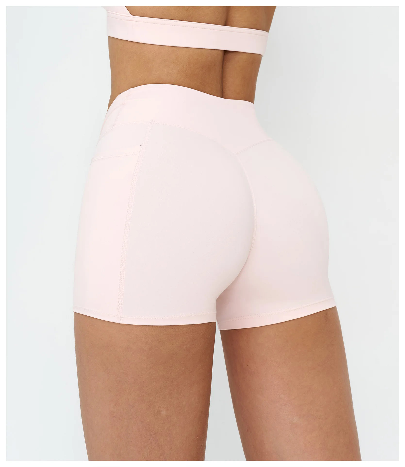 Legging Court Sport Femme Taille Haute avec Poches