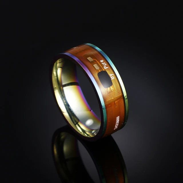 Anillo inteligente NFC de acero inoxidable para hombre mujer anillos de  personalidad joyas de moda regalos 🙂