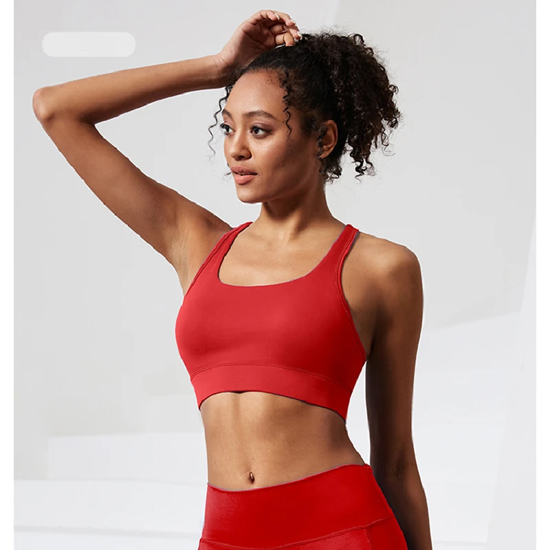 Women Sexy Yoga Sports Bra Elasticity Shockproof Fitness Gym Bra Back Buckle Adjustable Brassiere Push Up Workout Underwear