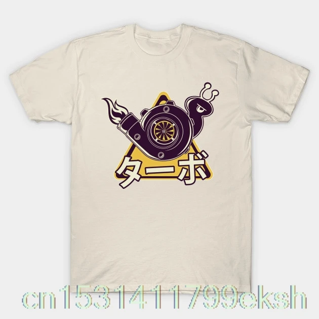 

JDM Retro Cute Turbo Snail JDM Japanese Boost T-Shirt White T Shirt Teenage Round Collar Short Sleeve T Shirt Exercise