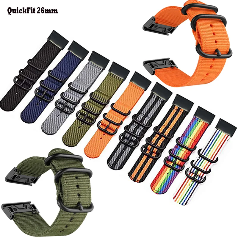 

26mm Nylon Strap for Garmin Fenix 7X 7X Pro Fenix 6X 5X 3 3HR Smart Watch band/Garmin Enduro D2 bravo/MK1 MK2i Sport Wristband