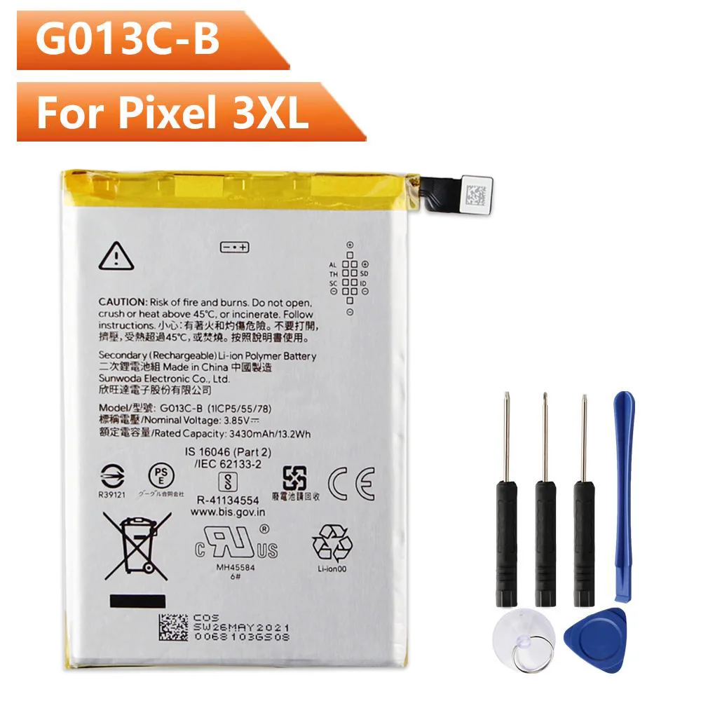 Replacement Battery G013C-B For Google Pixel 3XL 3430mAh G013A-B - Main Image