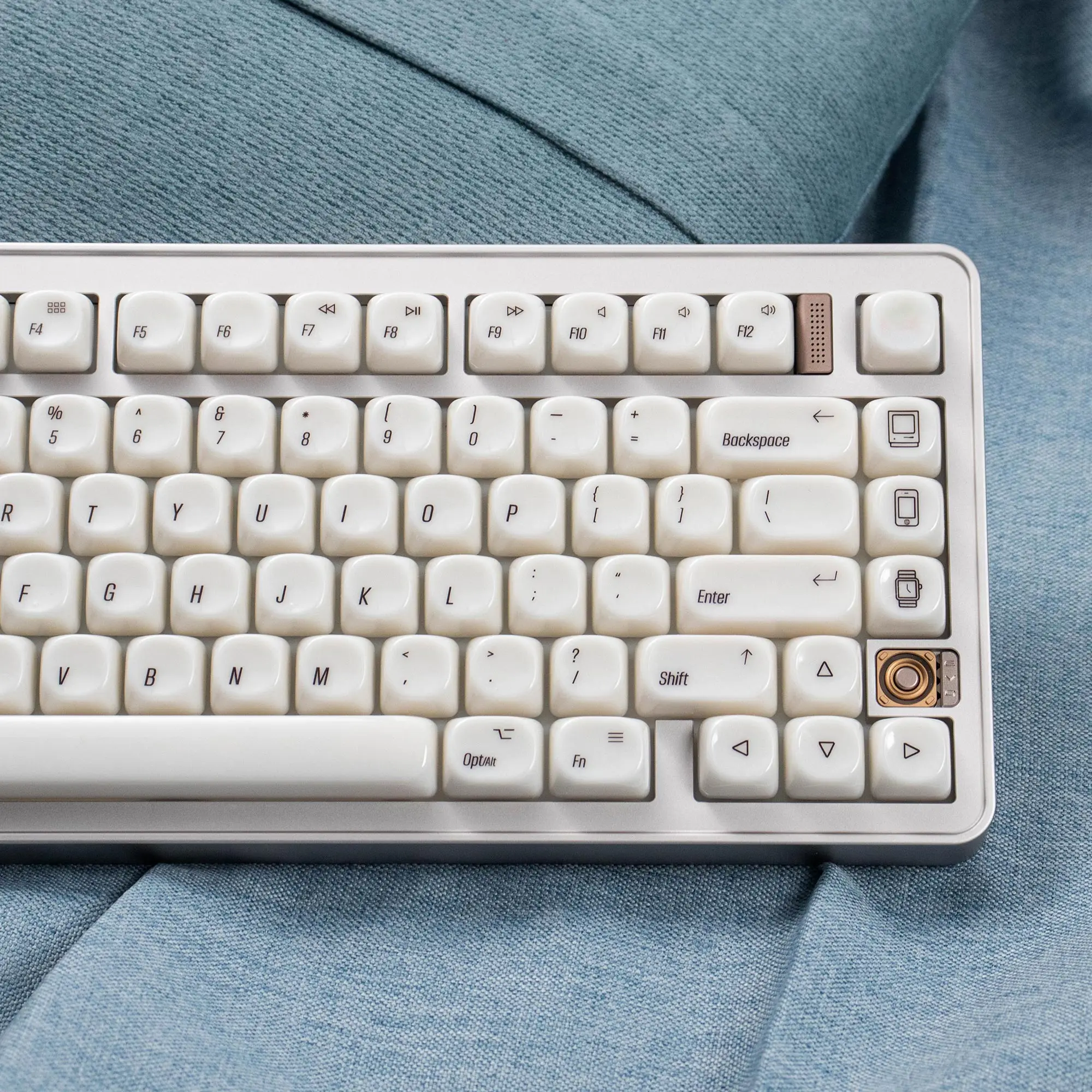 138 Keys MAC Keycaps ABS Double Shot Translucent White for