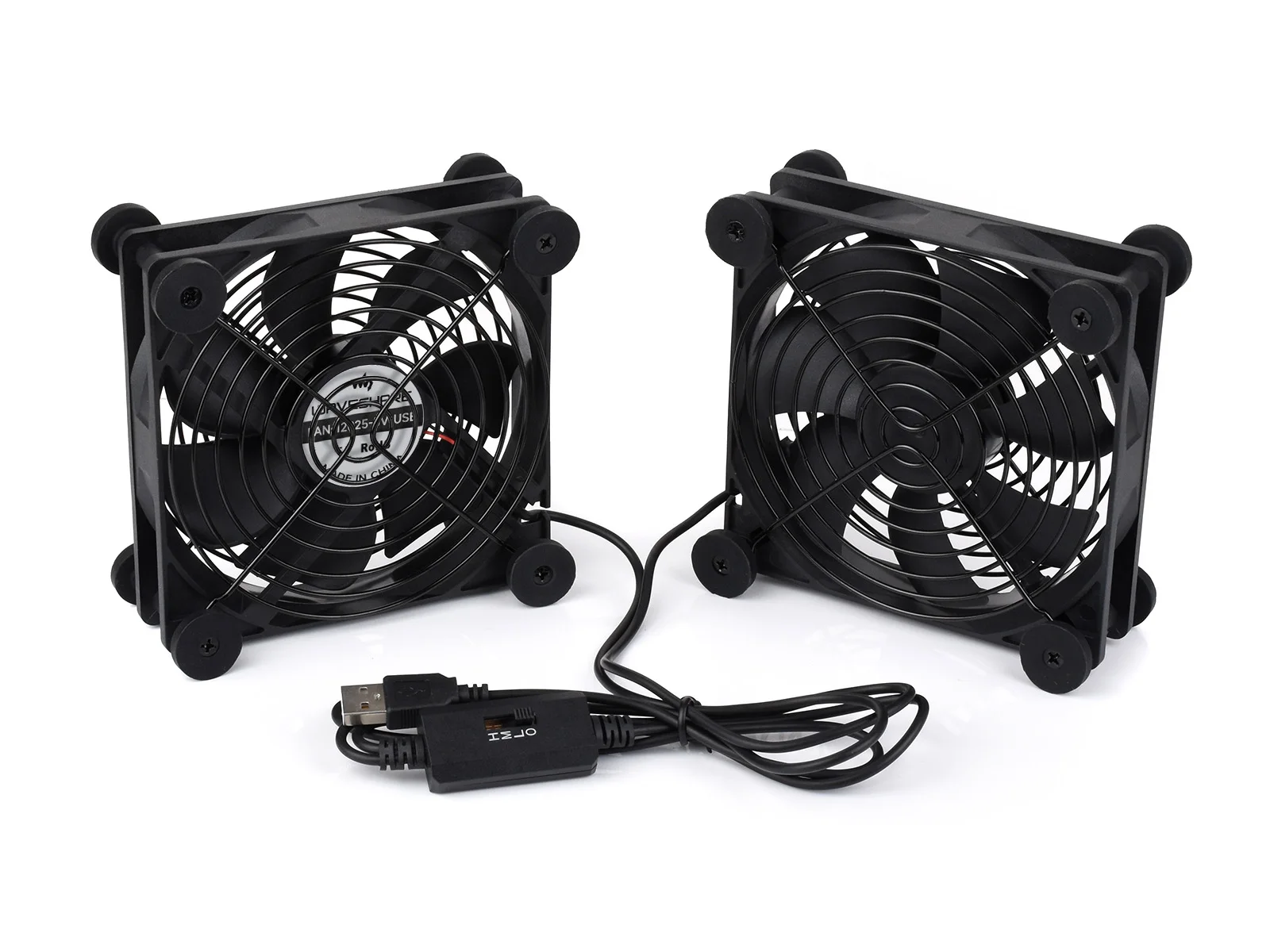 120mm USB 5V 저소음 냉각 팬 3단 속도 조절 가능 금속 그릴 보호 기능 52CFM 라우터 PS5 NAS 캐비닛용