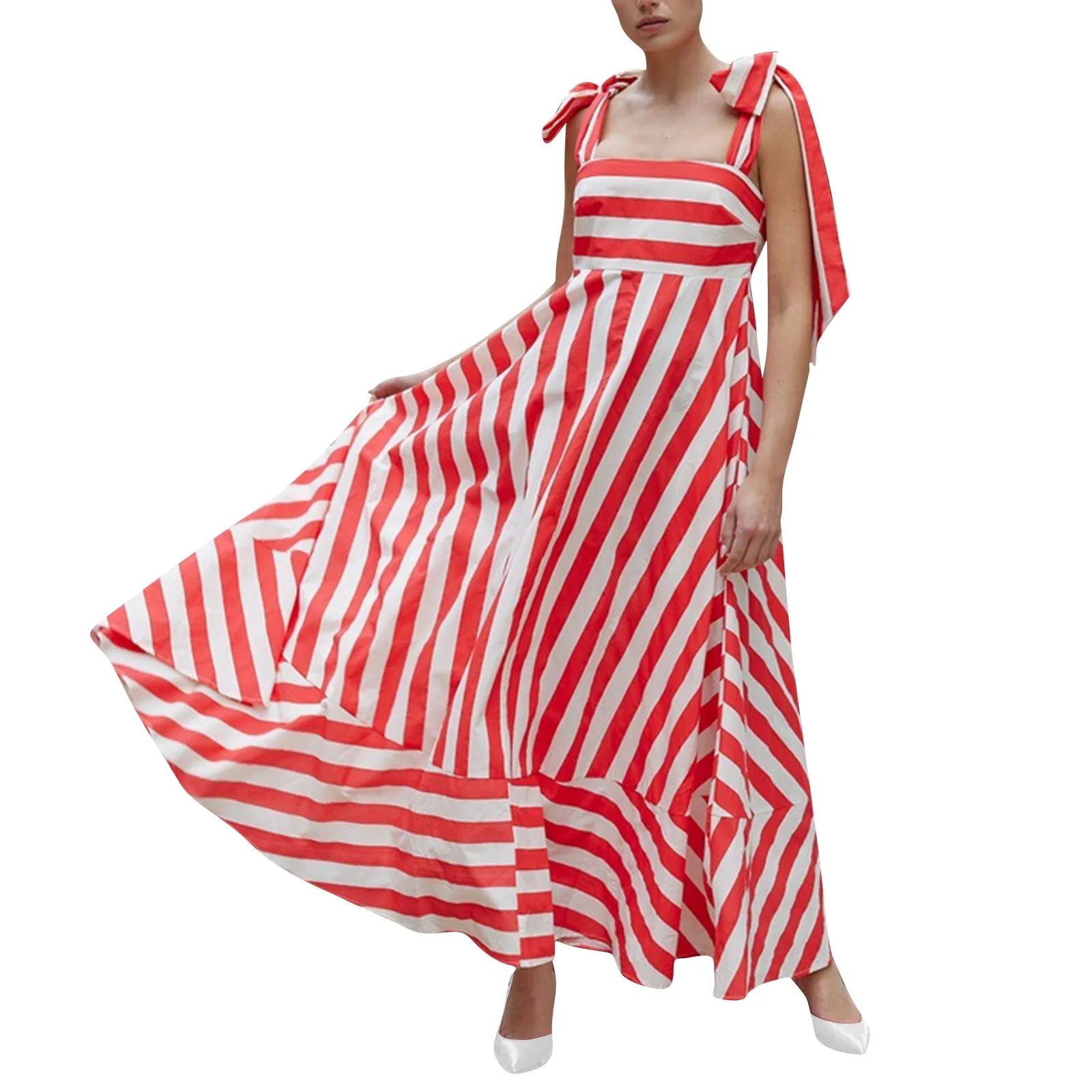 

Women's Fashion Sexy Stripe Color Sleeveless Adjustable Strap Strapless Dress vestidos verano moda 2024 ropa de mujer 원피스