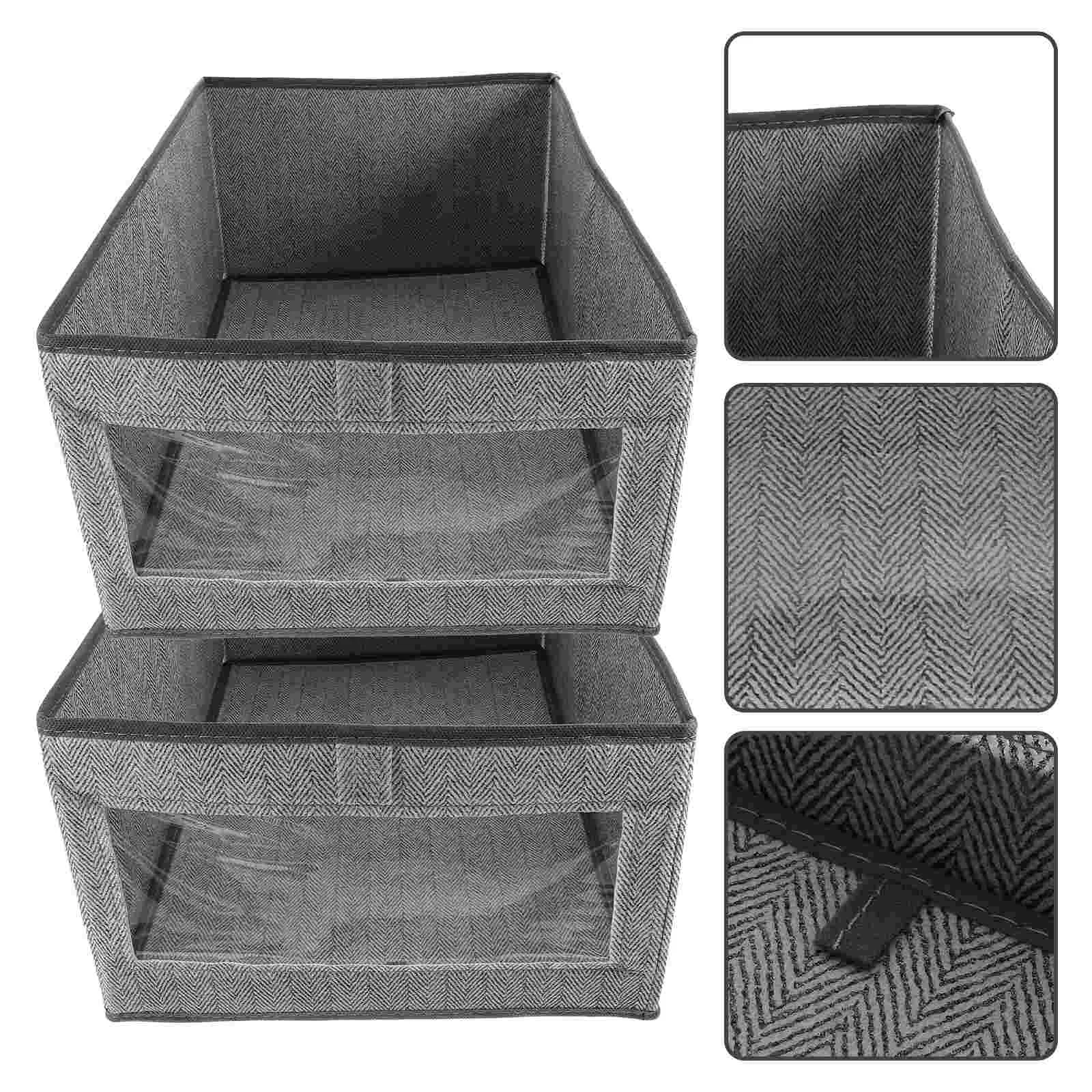 

2pcs Clothing Storage Bins Closet Bin with Handles Foldable Storage Baskets