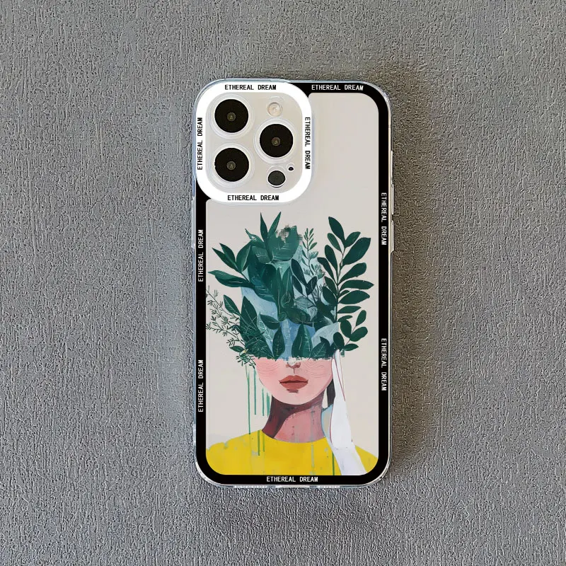 Frauen Mode Gänseblümchen Blumen mädchen klar Telefon Fall für iPhone 15 12 11 Pro Max 13 14 Pro Max 7 8 15 14 plus se2 x xr xs Rückseite – Detail 2