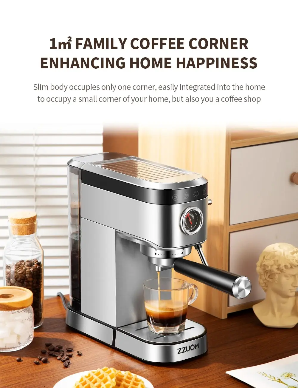 EspressoMachine20BarMakerwithMilkFrotherSteamProfessionally