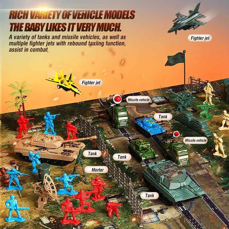 Ultimate Military Action Figure Set: Tank Fighter Soldier Army Builder Kit