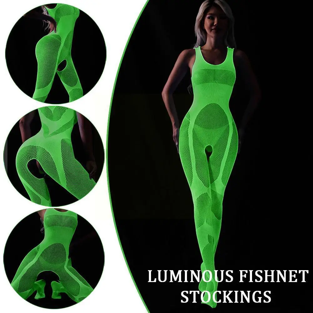 

Sexy Luminous Fishnet Stockings Onesie Mesh Leggings Pantyhose Glow The Dark Perspective Fishnet Glow In Stockings Erotic V2V4