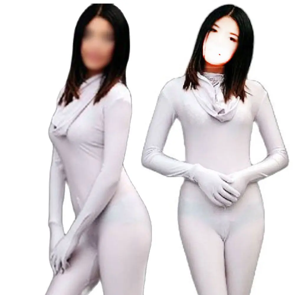 

Zipper Open U Crotch Jumpsuits Zentai High Elastic All Inclusive Tights Game Amusement Stage Playsuits Five Fingers Bodysuits