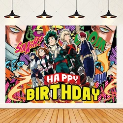 Vibrant Anime Birthday Party Decor Set - MHA Theme Celebration Supplies (Backdrop120x90cm1pc)