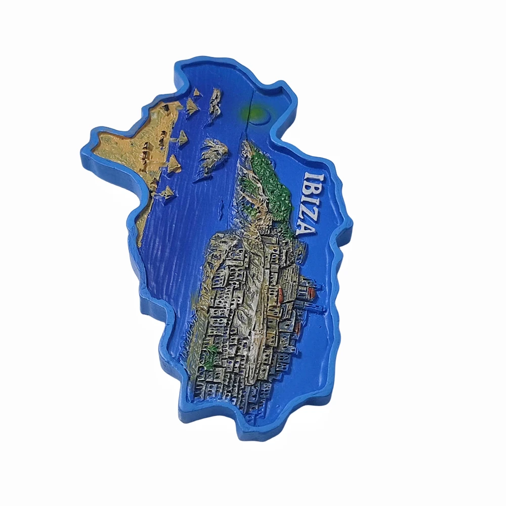 Ibiza Spain 3D Map Fridge Magnet Souvenir Gift Resin Handmade Ibiza Refrigerator Magnet Home Decoration Collection
