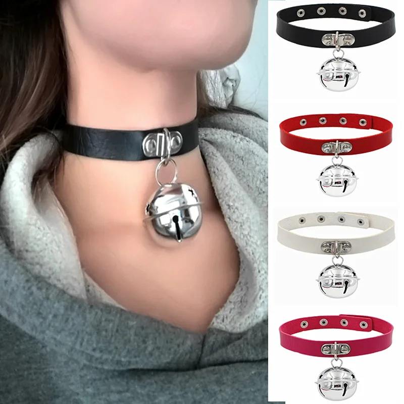 thumbnail image 2 of PU Leather Choker Collar Pink Adjutable Rivet Necklace Handmade Lider 2 of 13