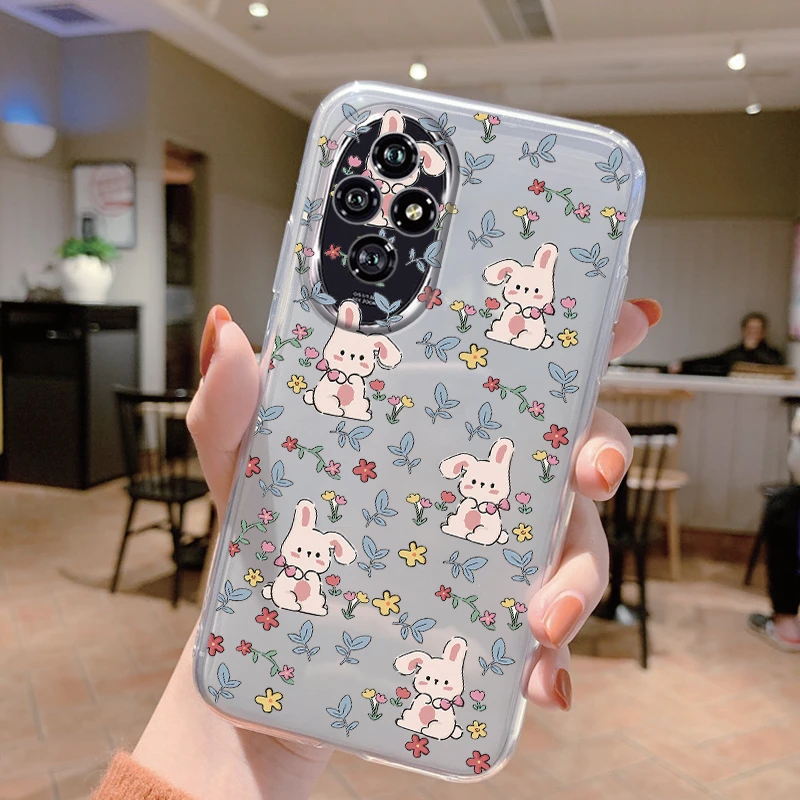 Transparent Flower Design Phone Case with Anti-Drop Silicone Bumper