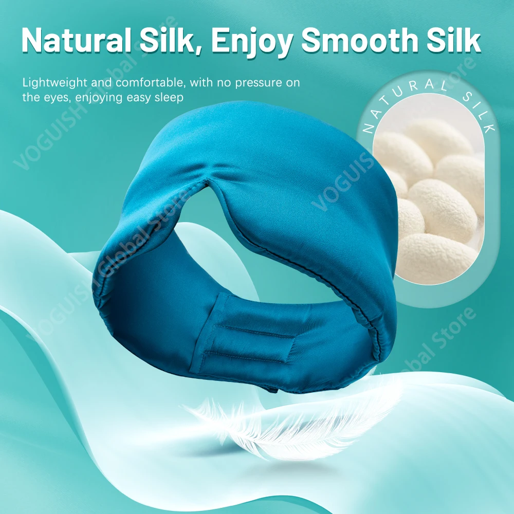 100% Natural Mulberry Silk Sleeping Eye Mask Silk Eye Patch Blackout Light Eyeshade Travel Nap Eyepatch Soft Smooth Blindfold